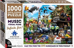 Music Visual Puns: 1000 Piece Jigsaw Puzzle