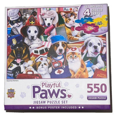 Playful Paws 550 Piece Jigsaw Puzzle w/ 4 Sorter Trays